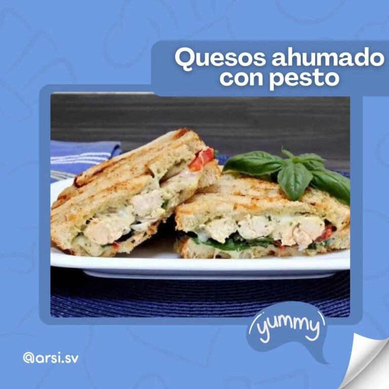 Sándwich gourmet de pollo y queso Ahumado con Pesto