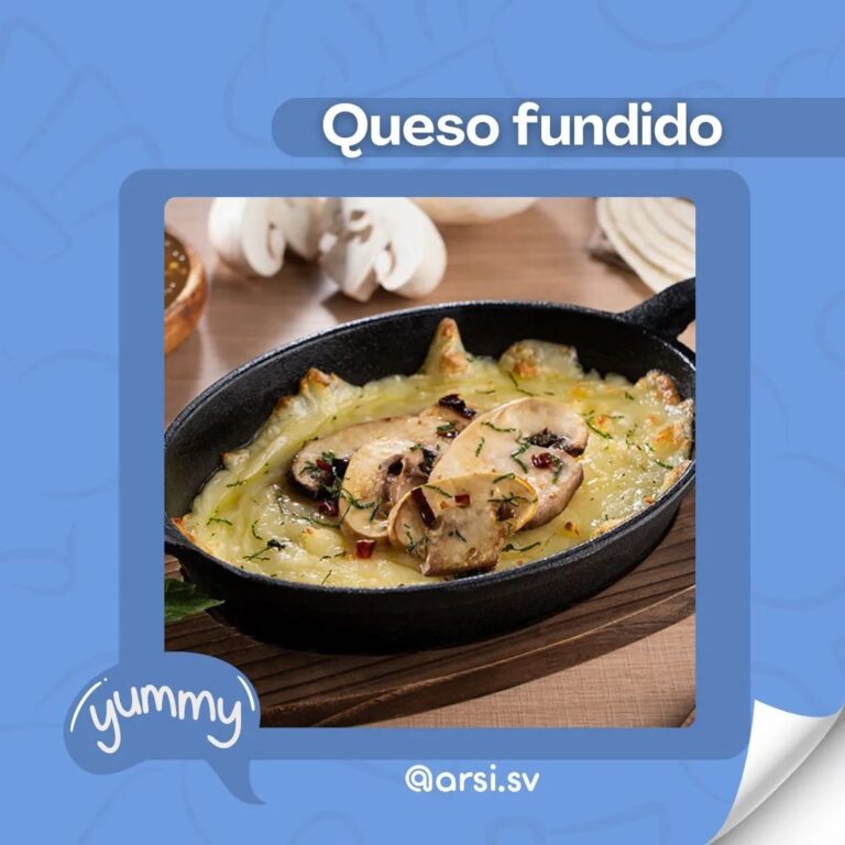 Queso fundido con champiñones